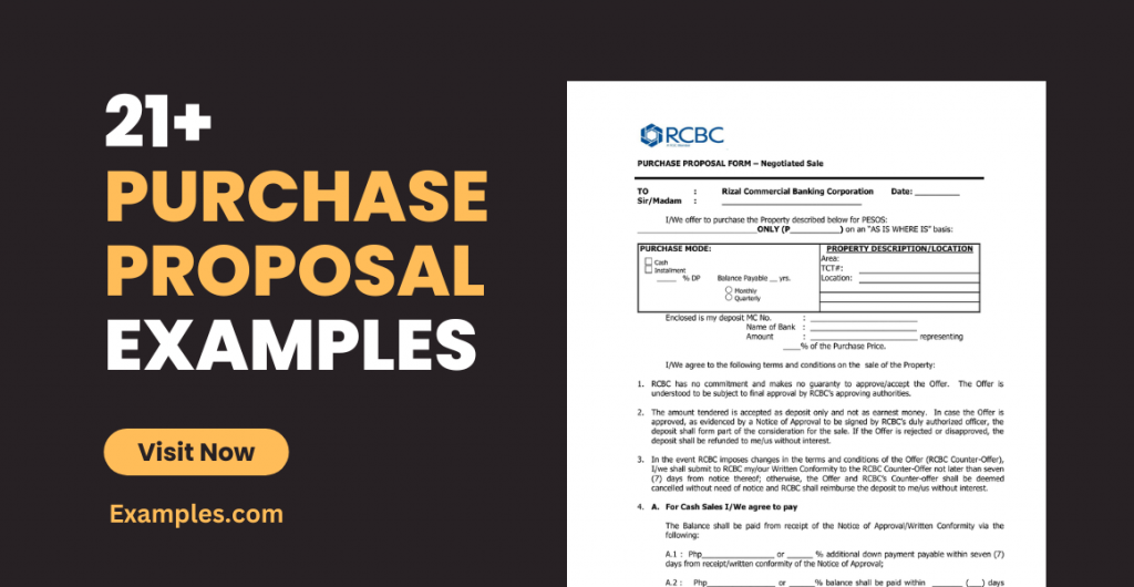 Purchase Proposal Examples