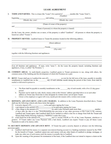 rental property lease agreement in pdf