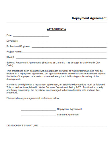 repayment agreement example