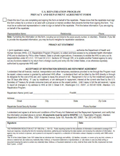 repayment agreement form