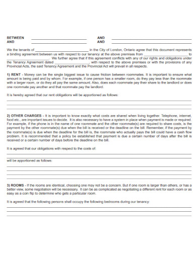 roommate sublet agreement example