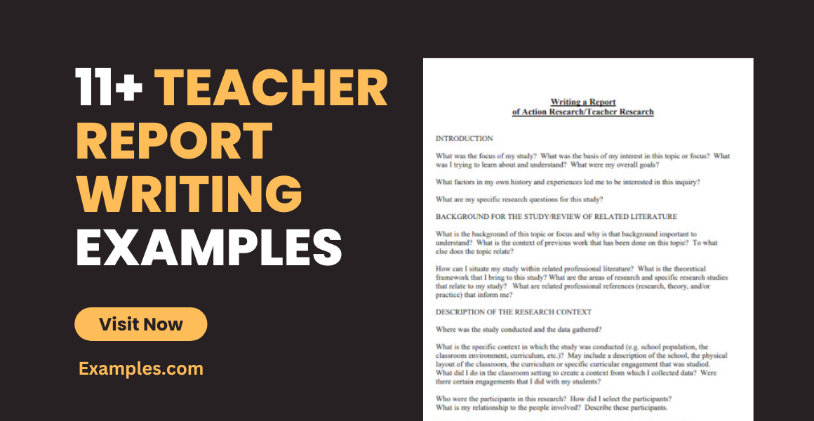 teacher report writing examples