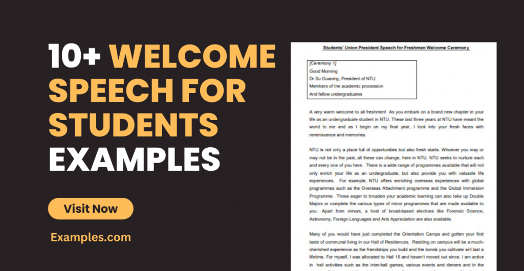 Welcome Speech for Students Examples