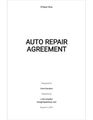 auto repair agreement