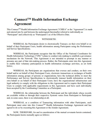 health information exchange confidential agreement