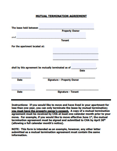 mutual consent termination agreement