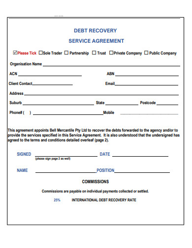 sample debt collection services agreement