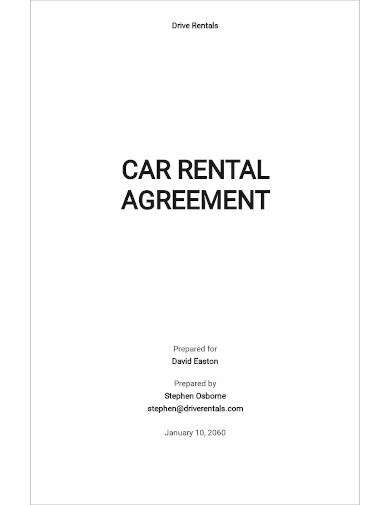 simple car rental agreement