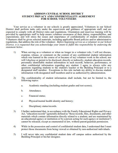 student privacy and confidentiality agreement1