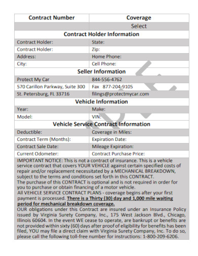 vehicle car repair agreement1