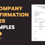 Company Confirmation Letter Examples