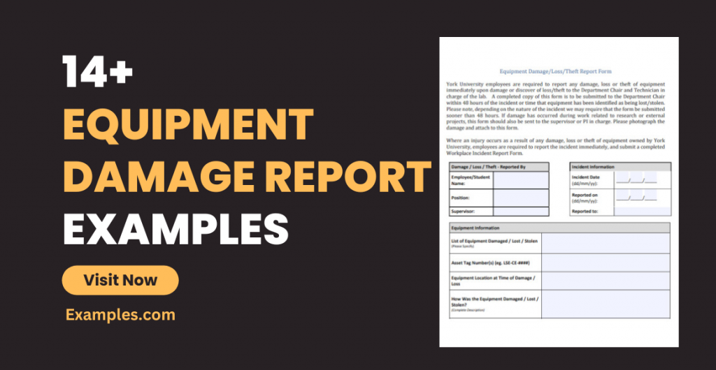 Equipment Damage Report Examples