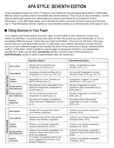 apa 7 citing sources in paper