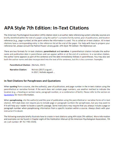 apa 7th edition in text citation