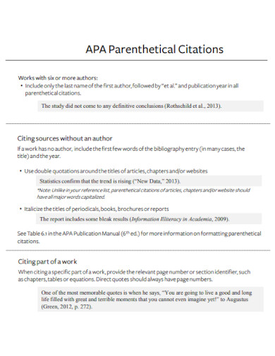apa parenthetical citation