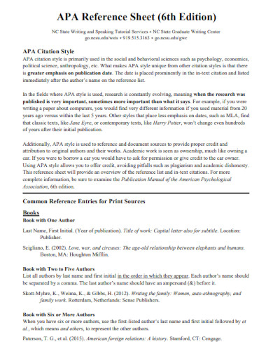 apa reference sheet title page 