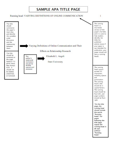 26+ APA Cover Page Format Example in Google Docs, InDesign, Word, PSD ...