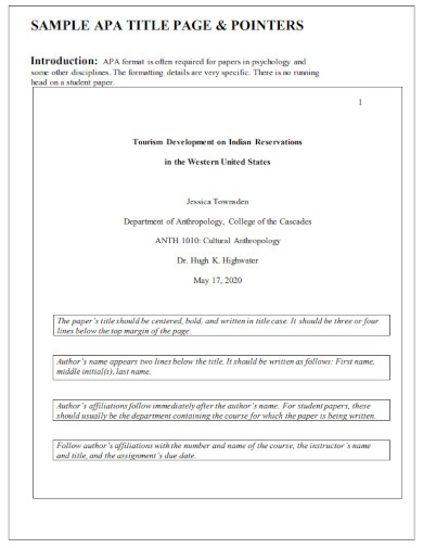 research proposal title page apa example