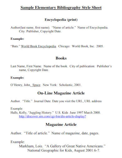 bibliography style sheet