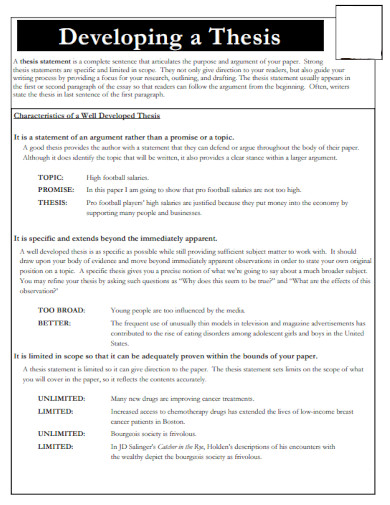 thesis and thesis development