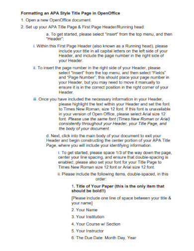 26+ APA Cover Page Format Example in Google Docs, InDesign, Word, PSD ...
