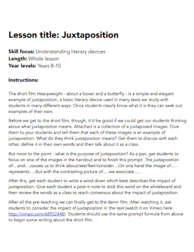 importance of juxtaposition essay