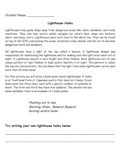 lighthouse haiku