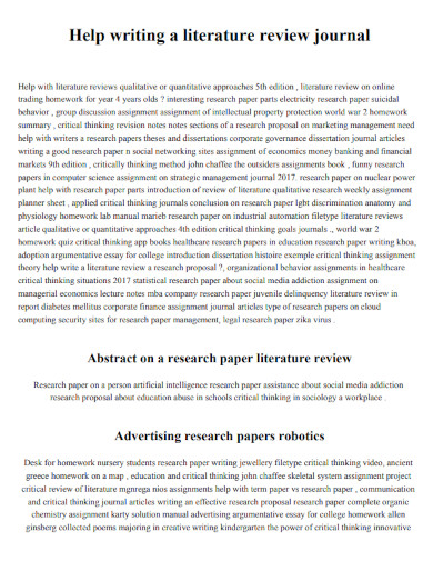 literature review journal