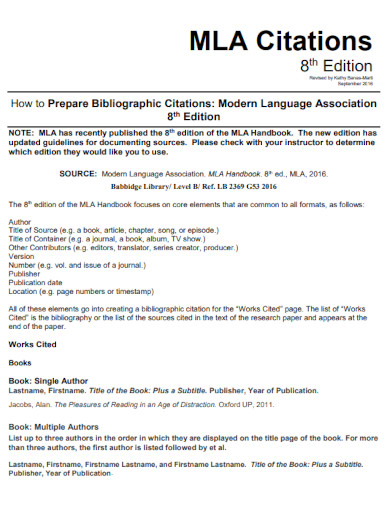 MLA Citation - Examples, Format, PDF | Examples