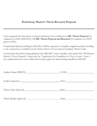 masters thesis research proposal