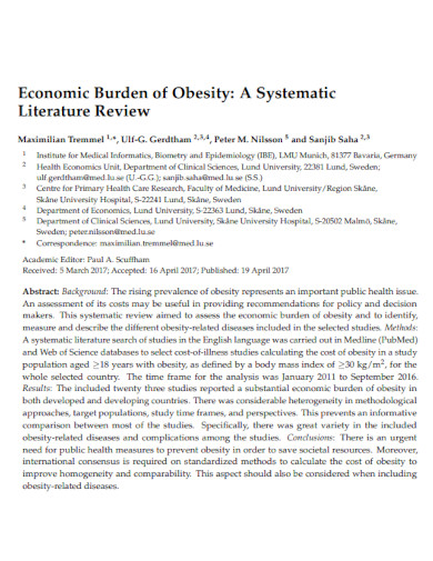 obesity literature review