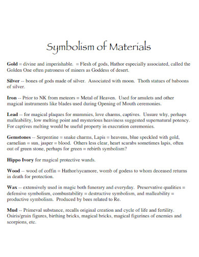 symbolism of materials