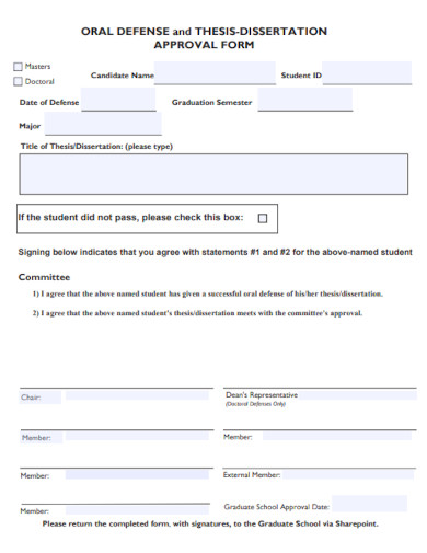 thesis dissertation approval form
