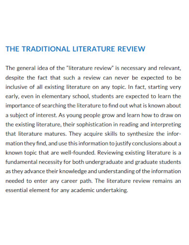 traditional literature review