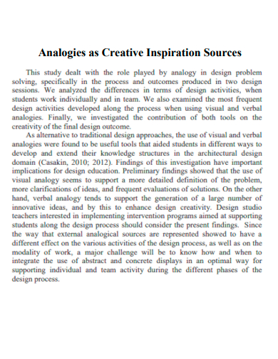 analogies as creative inspiration sources