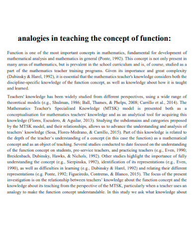 analogies in teaching the concept of function