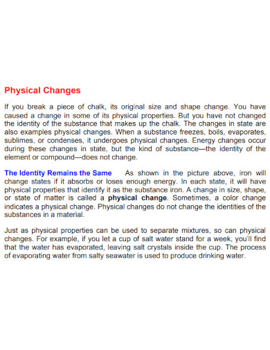 basic physical change
