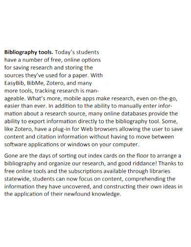 bibliography and citation tools
