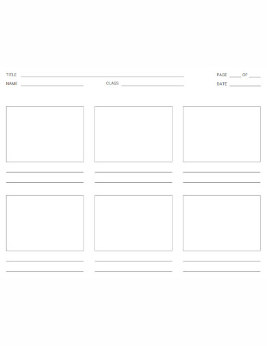 blank simple 6 panel storyboard