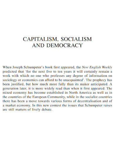 capitalism socialism and democracy