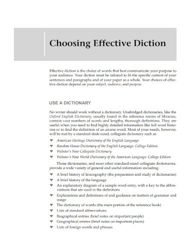 choosing effective diction