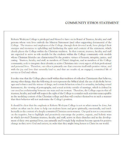 community ethos statement