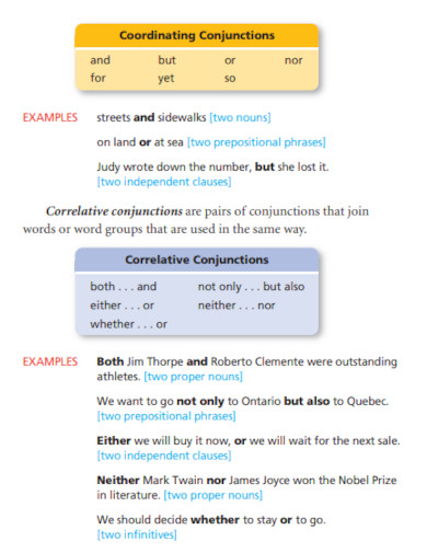 coordinating and correlative conjunction