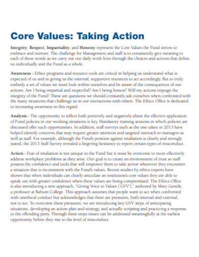 core values example1
