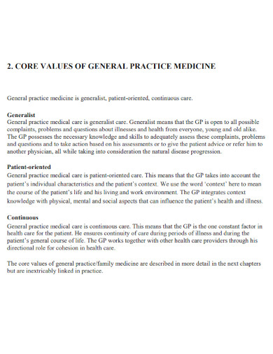 core values of general practice
