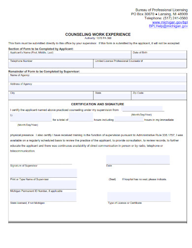 Work Experience - Examples, PDF | Examples