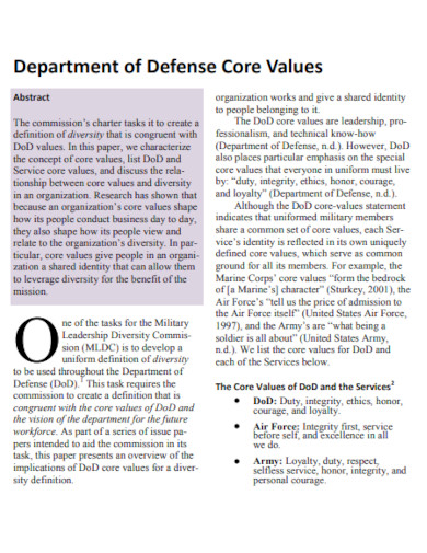 defense core values