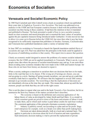 economics of socialism