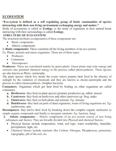 ecosystem example pdf