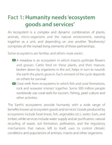 ecosystem goods and services